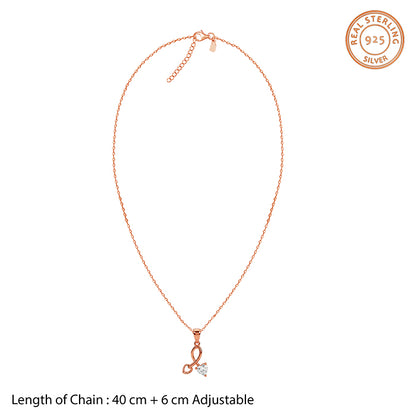 Rose Gold Twin Hearts Pendant With Link Chain