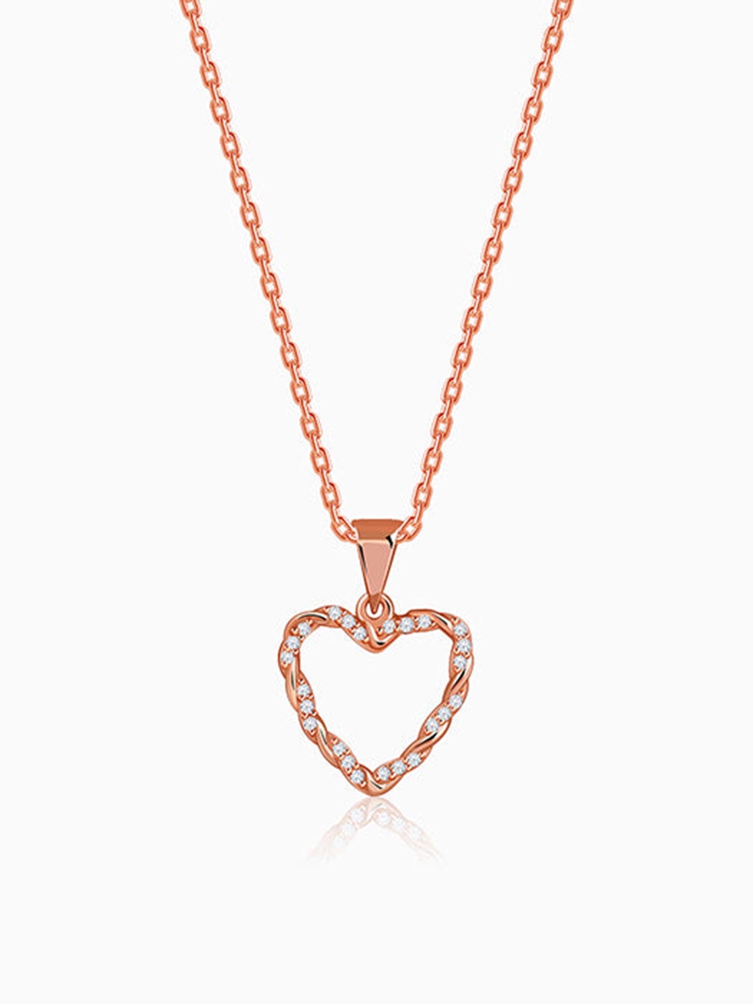 Rose Gold Amora Gleam Pendant with Link Chain
