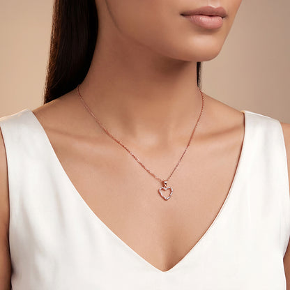 Rose Gold Amora Gleam Pendant with Link Chain