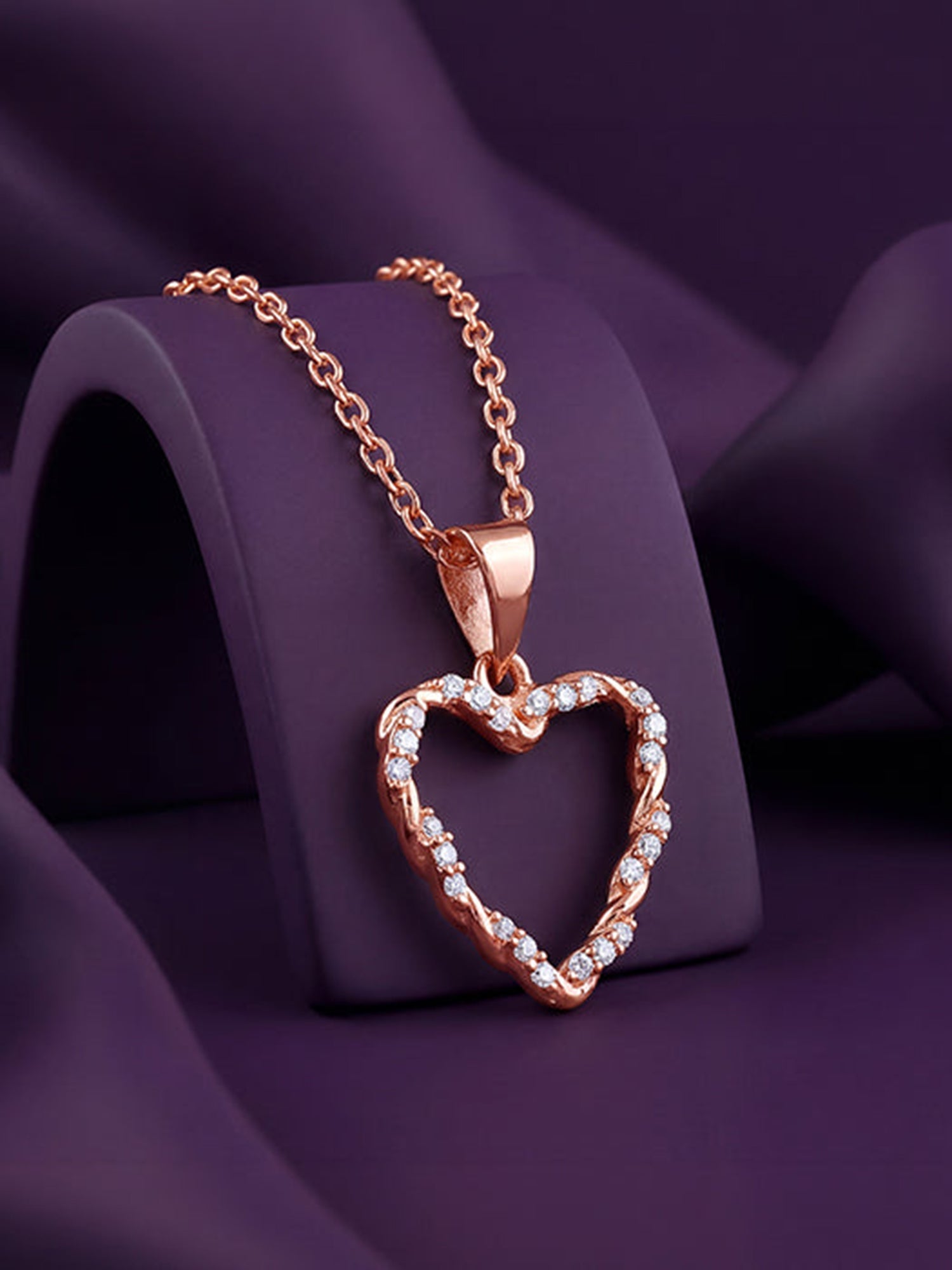 Rose Gold Amora Gleam Pendant with Link Chain