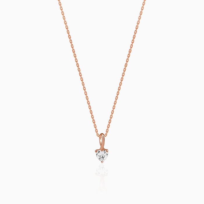 Rose Gold Heartshow Pendant with Link Chain