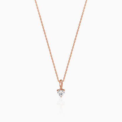 Rose Gold Heartshow Pendant with Link Chain