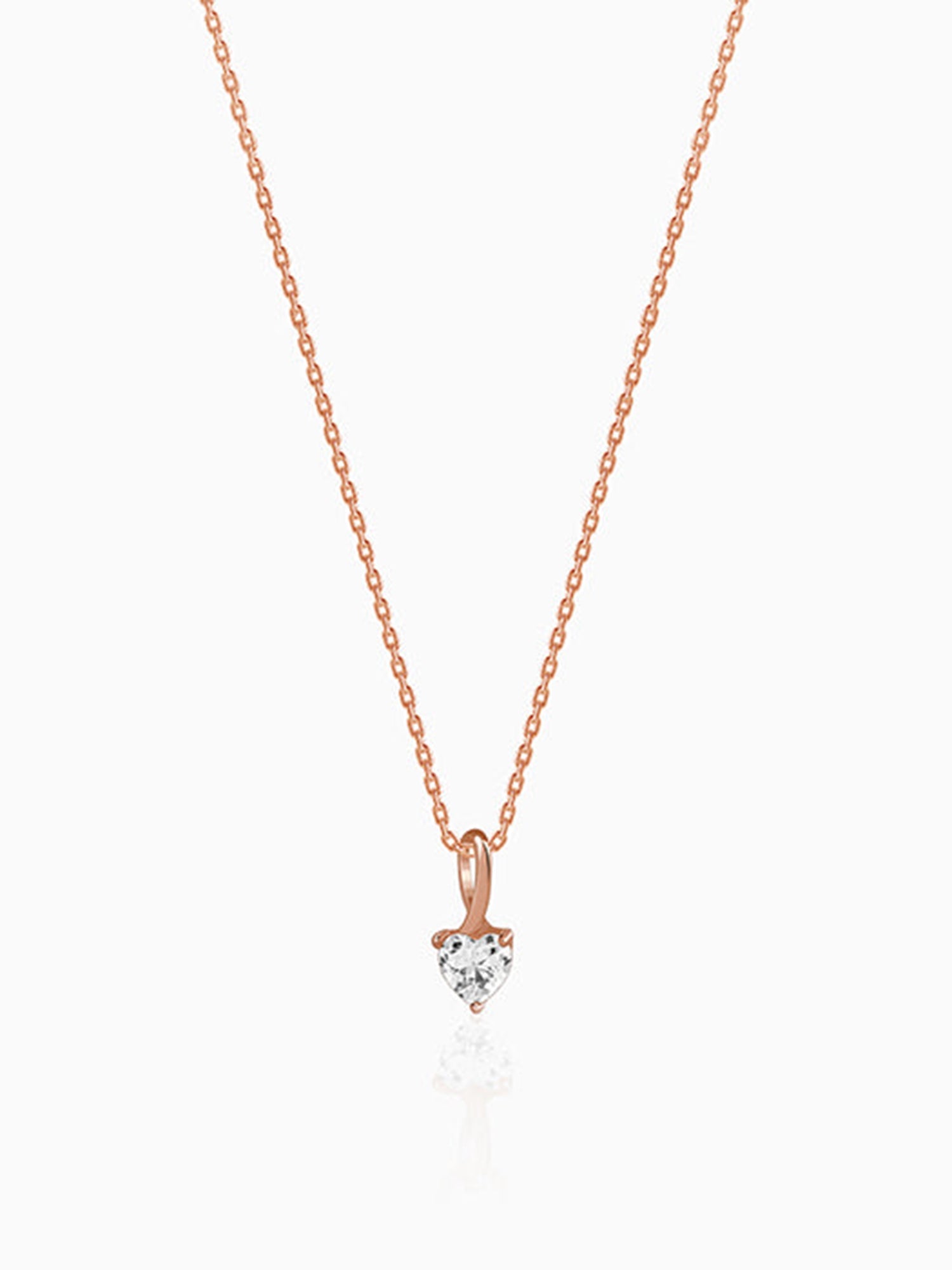 Rose Gold Heartshow Pendant with Link Chain