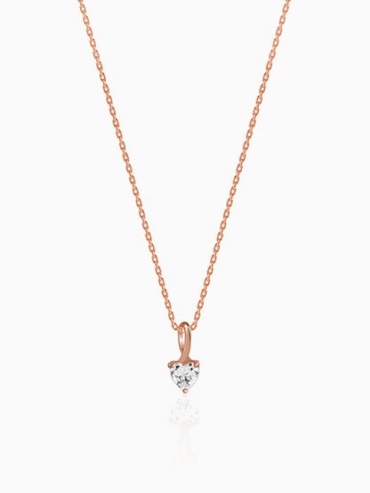 Rose Gold Heartshow Pendant with Link Chain