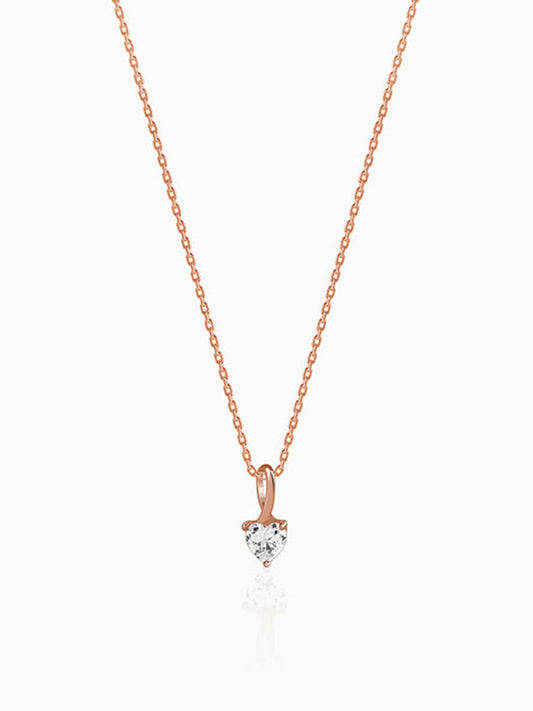Rose Gold Heartshow Pendant with Link Chain