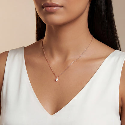 Rose Gold Heartshow Pendant with Link Chain