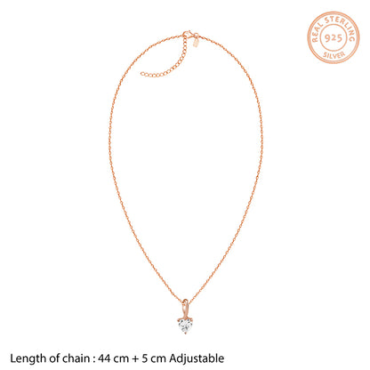 Rose Gold Heartshow Pendant with Link Chain