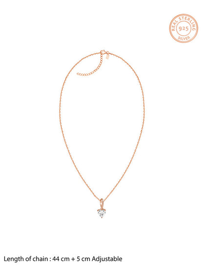 Rose Gold Heartshow Pendant with Link Chain