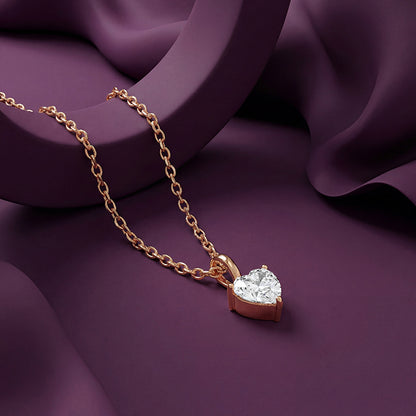 Rose Gold Heartshow Pendant with Link Chain