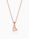 Rose Gold Heart Glow Pendant with Link Chain