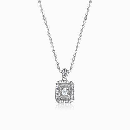 Silver Aurelia Starburst Locket Pendant With Link Chain