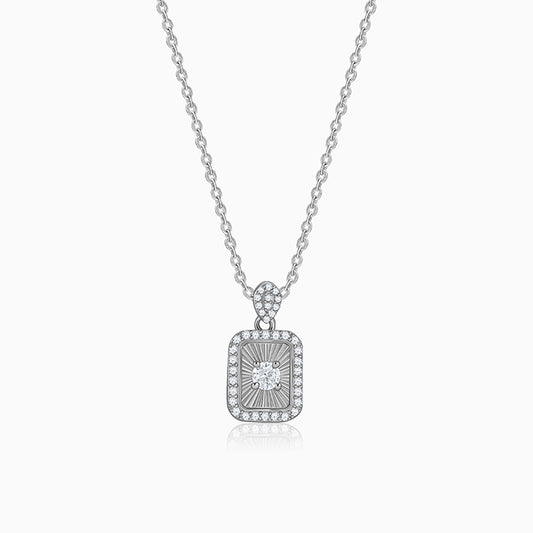 Silver Aurelia Starburst Locket Pendant With Link Chain