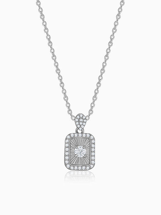 Silver Aurelia Starburst Locket Pendant With Link Chain