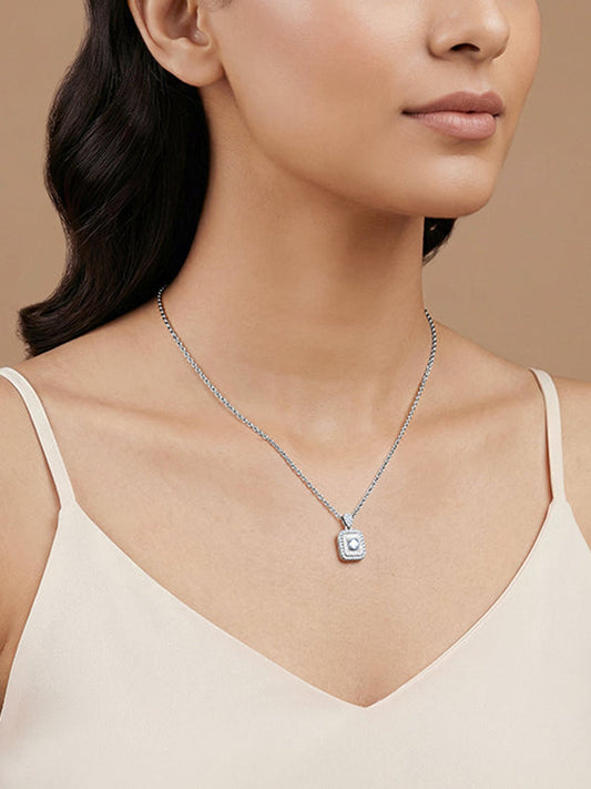 Silver Aurelia Starburst Locket Pendant With Link Chain