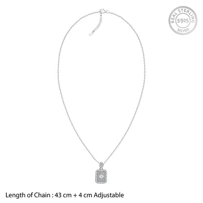 Silver Aurelia Starburst Locket Pendant With Link Chain
