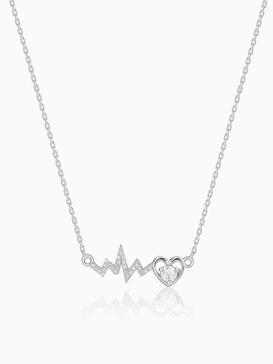 Silver Pulse of Love Necklace