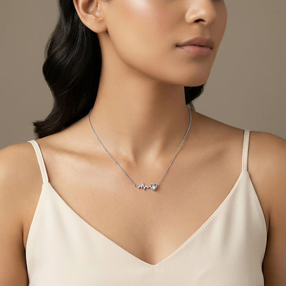 Silver Pulse of Love Necklace