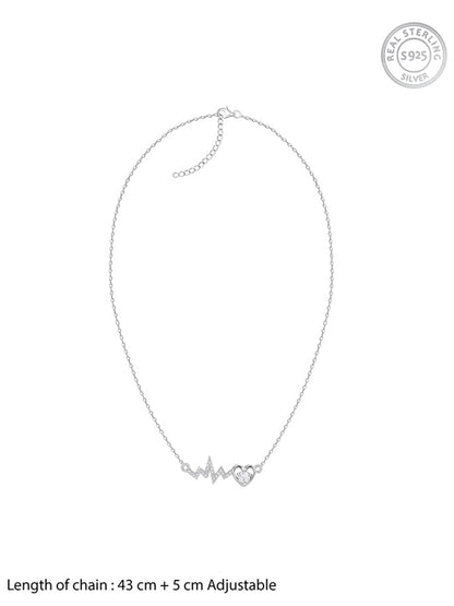 Silver Pulse of Love Necklace
