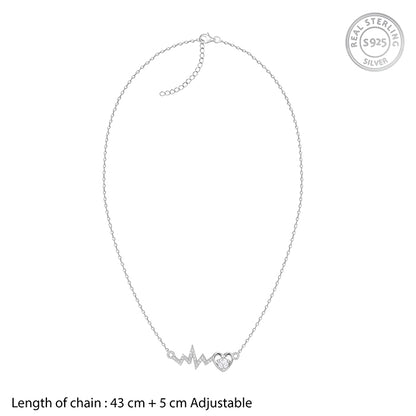 Silver Pulse of Love Necklace