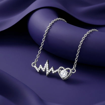 Silver Pulse of Love Necklace