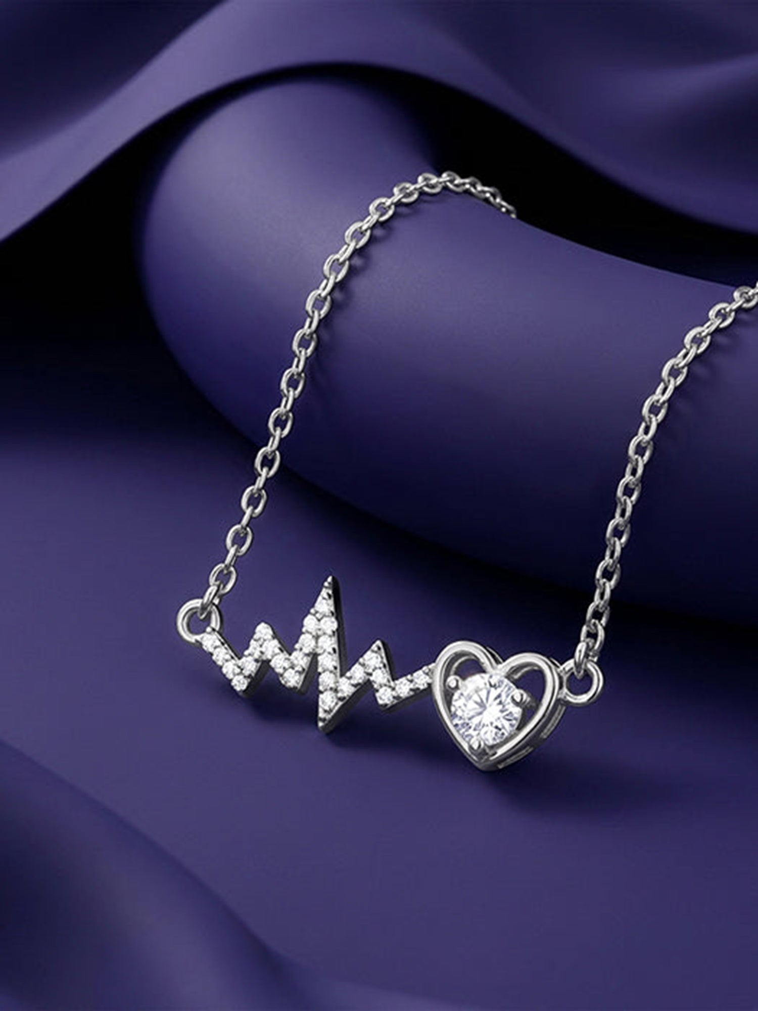 Silver Pulse of Love Necklace