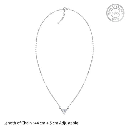 Silver Clover Crystal Necklace