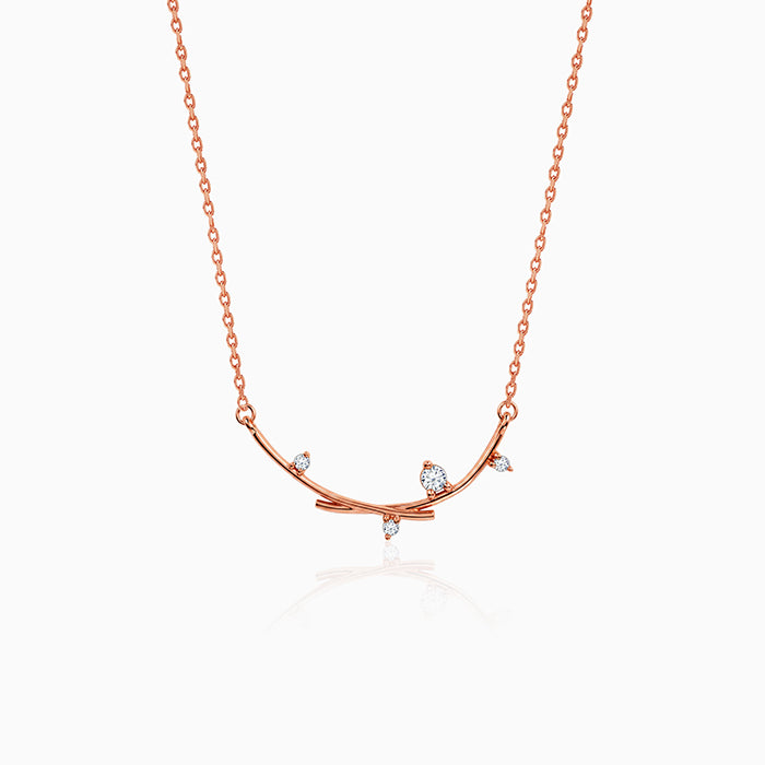 Rose Gold Twig Blossom Necklace