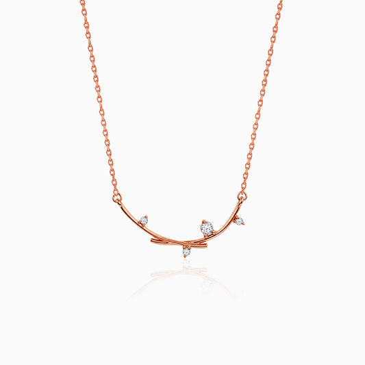 Rose Gold Twig Blossom Necklace