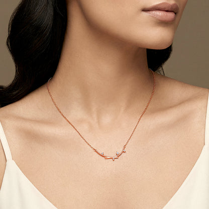 Rose Gold Twig Blossom Necklace