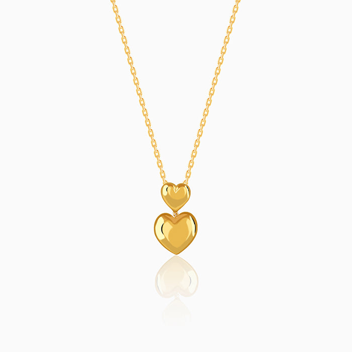 Golden Echo Heart Pendant With Link Chain