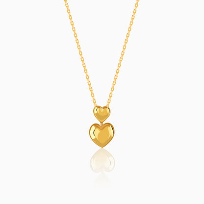 Golden Echo Heart Pendant With Link Chain