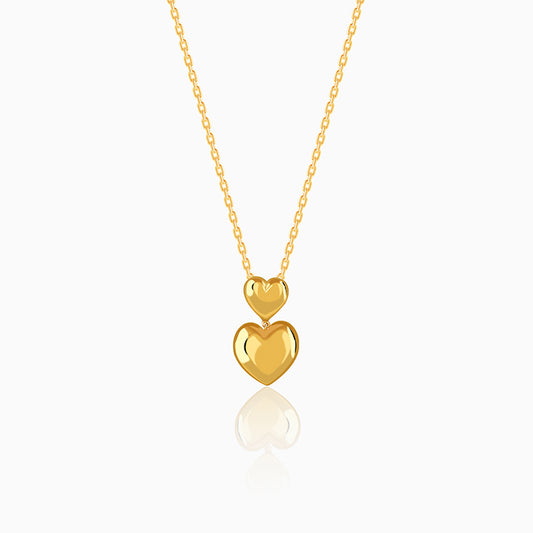 Golden Echo Heart Pendant With Link Chain