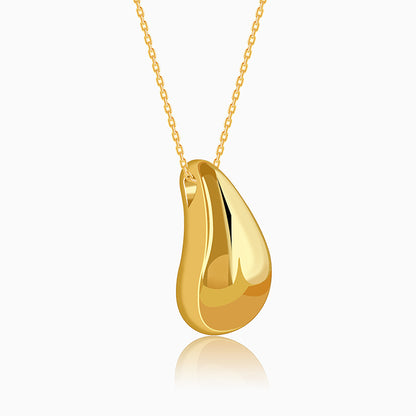 Golden Dome Drop Pendant With Link Chain