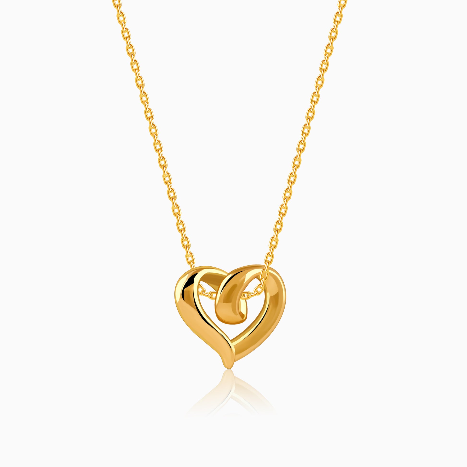 Golden Love Pendant With Link Chain