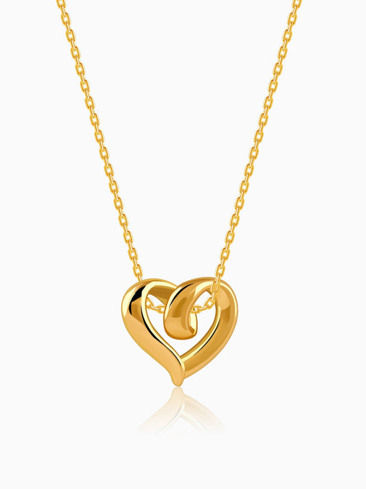 Golden Love Pendant With Link Chain