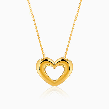 Golden Heart Pendant With Link Chain