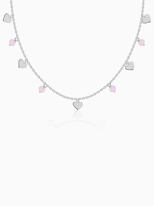 Silver Heart & Halo Necklace