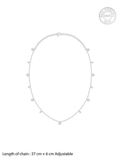 Silver Heart & Halo Necklace