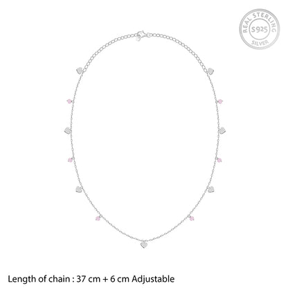 Silver Heart & Halo Necklace