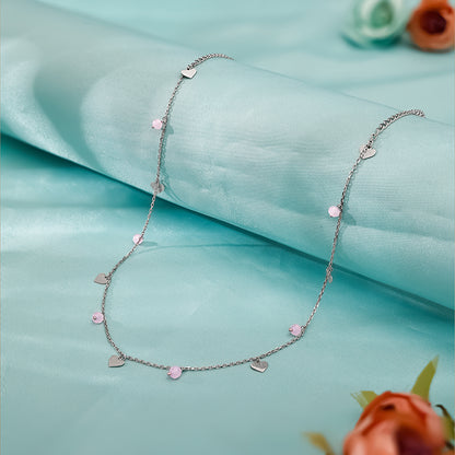 Silver Heart & Halo Necklace