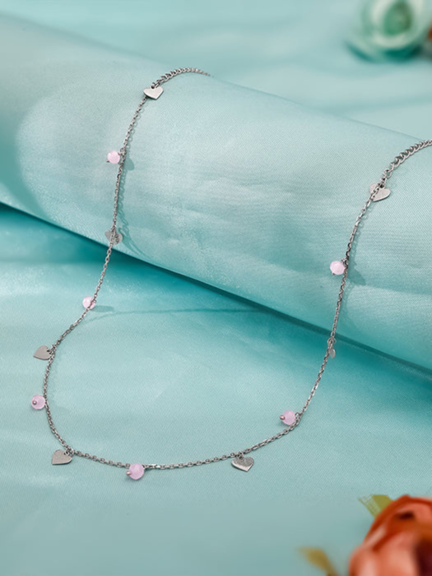 Silver Heart & Halo Necklace