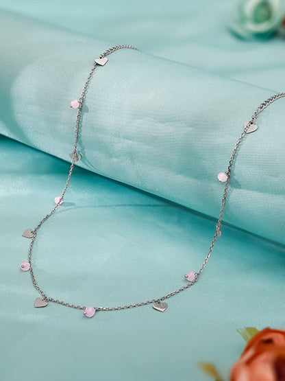 Silver Heart & Halo Necklace