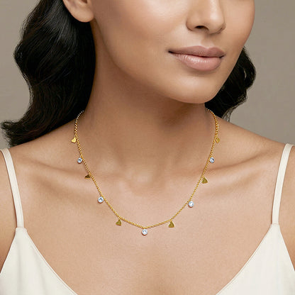 Kriti Sanon Golden Shinny Love Necklace