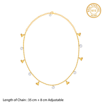 Kriti Sanon Golden Shinny Love Necklace