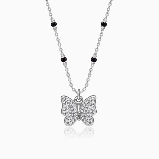 Silver Butterfly Bloom Necklace