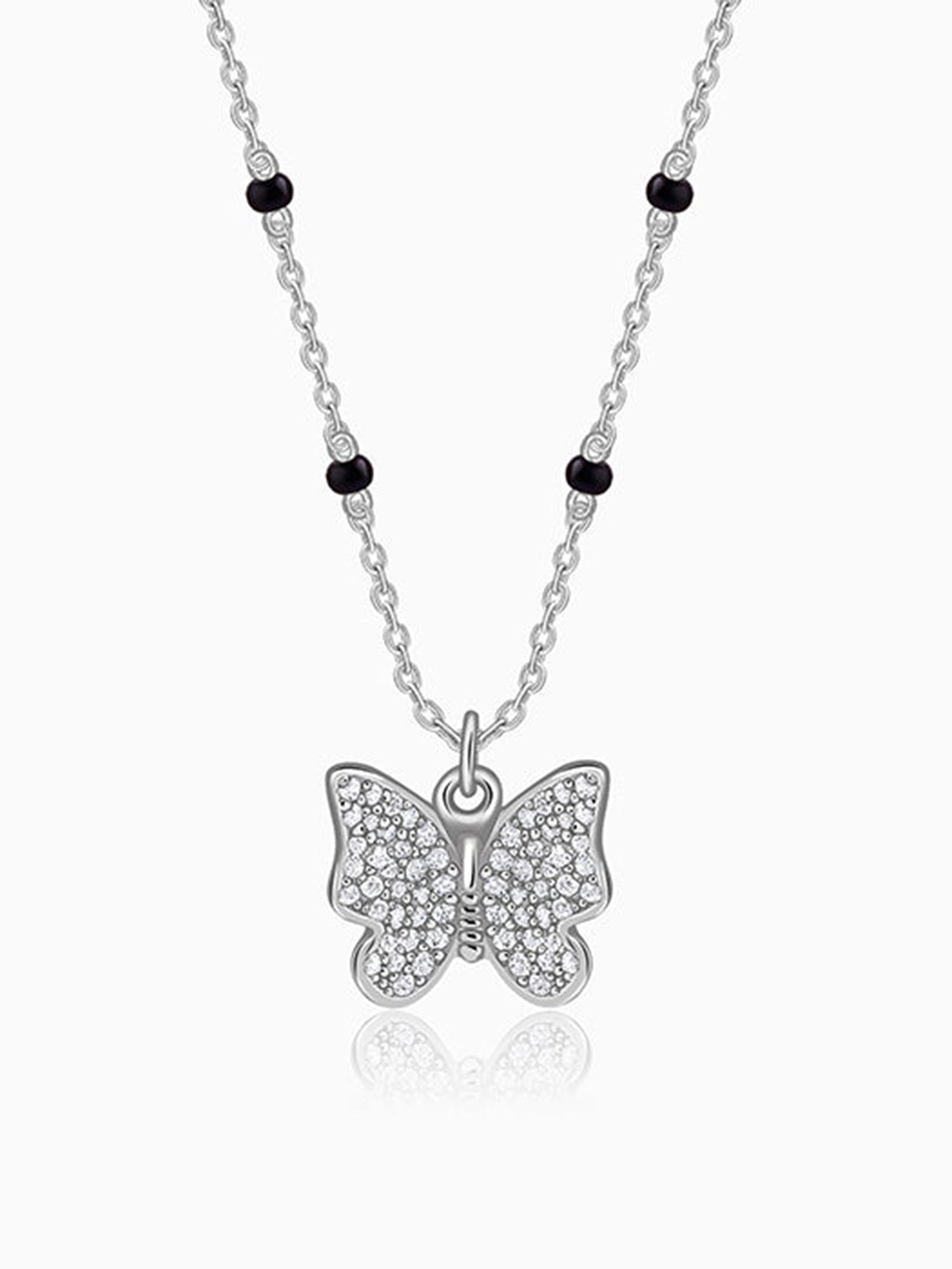 Silver Butterfly Bloom Necklace