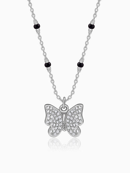 Silver Butterfly Bloom Necklace