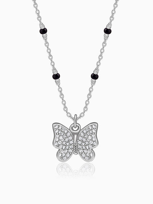 Silver Butterfly Bloom Necklace