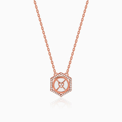 Rose Gold Geo Charm Necklace