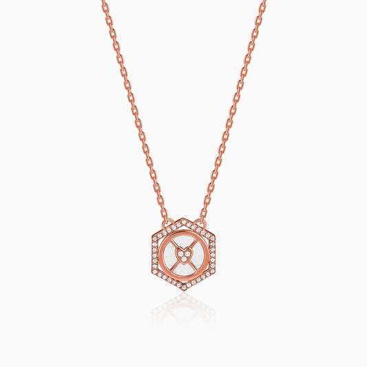 Rose Gold Geo Charm Necklace